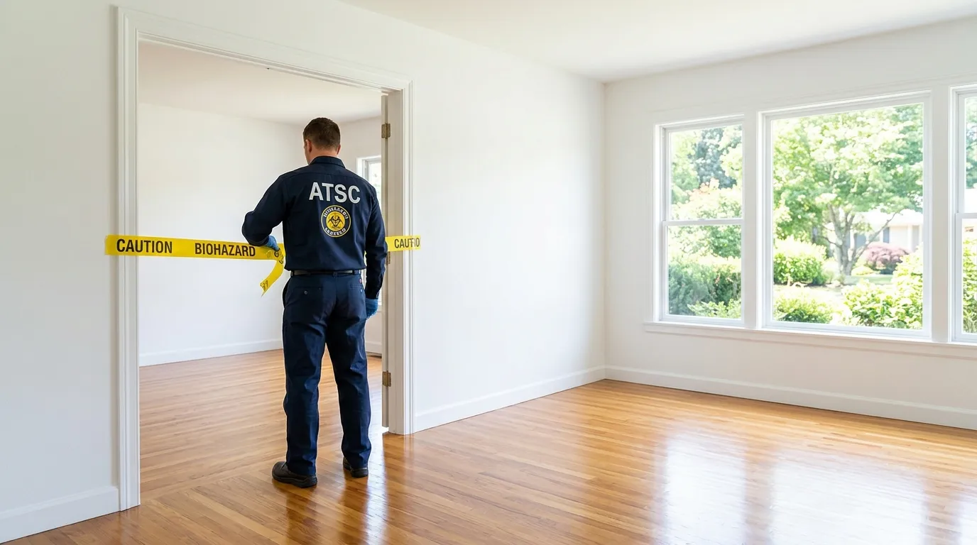 Certified biohazard cleanup crew performing Decomposition Cleanup in Overbrook